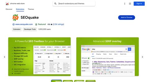SEOquake chrome extension.